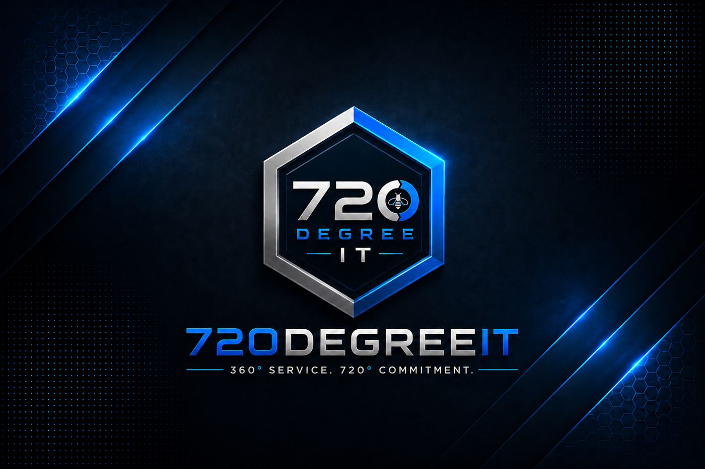 720DegreeIT logo: 360° Service. 720° Commitment.